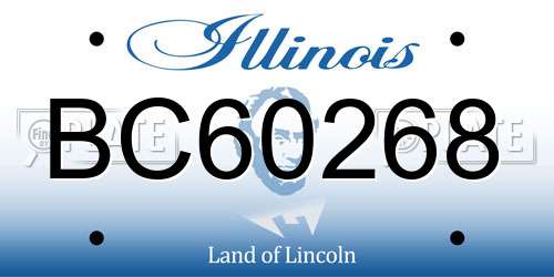 BC60268 Illinois License Plate
