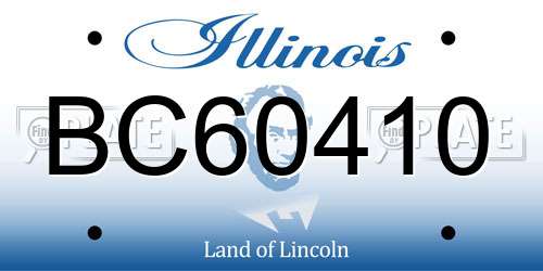 BC60410 Illinois License Plate