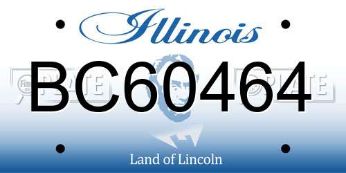 BC60464 Illinois License Plate