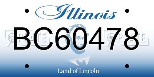 BC60478 Illinois License Plate