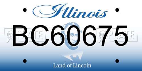 BC60675 Illinois License Plate
