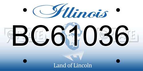 BC61036 Illinois License Plate