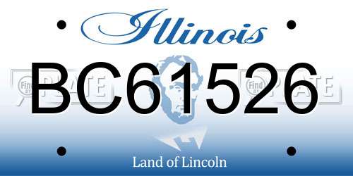 BC61526 Illinois License Plate