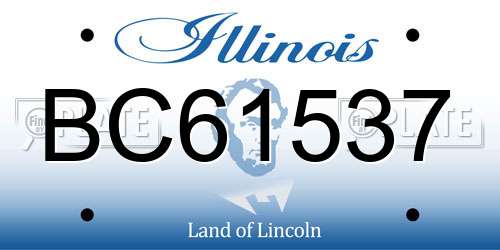BC61537 Illinois License Plate