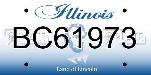 BC61973 Illinois License Plate