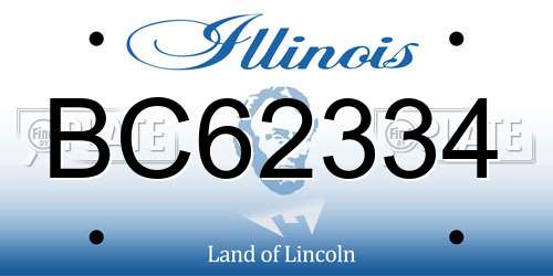 BC62334 Illinois License Plate