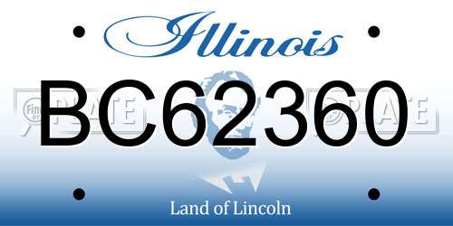 BC62360 Illinois License Plate