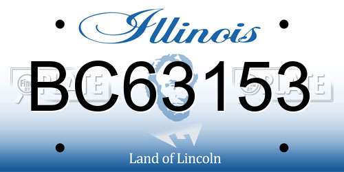 BC63153 Illinois License Plate
