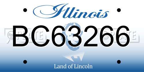 BC63266 Illinois License Plate