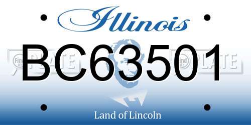 BC63501 Illinois License Plate