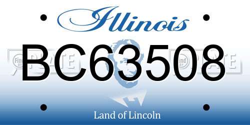 BC63508 Illinois License Plate