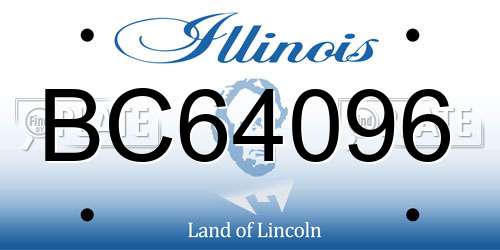 BC64096 Illinois License Plate