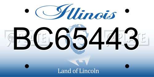 BC65443 Illinois License Plate