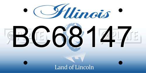 BC68147 Illinois License Plate