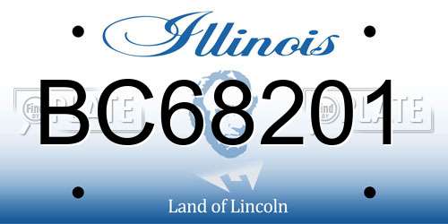 BC68201 Illinois License Plate