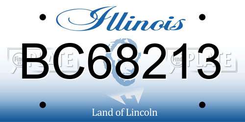 BC68213 Illinois License Plate