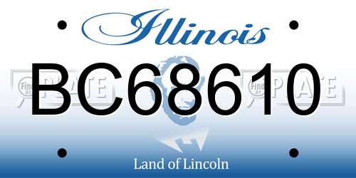 BC68610 Illinois License Plate