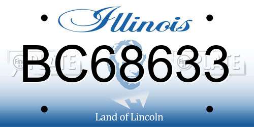 BC68633 Illinois License Plate