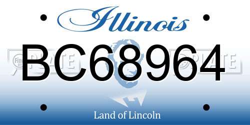 BC68964 Illinois License Plate