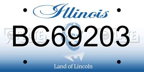 BC69203 Illinois License Plate