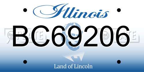 BC69206 Illinois License Plate
