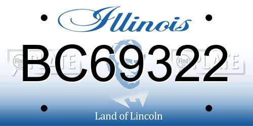 BC69322 Illinois License Plate