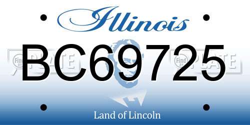BC69725 Illinois License Plate