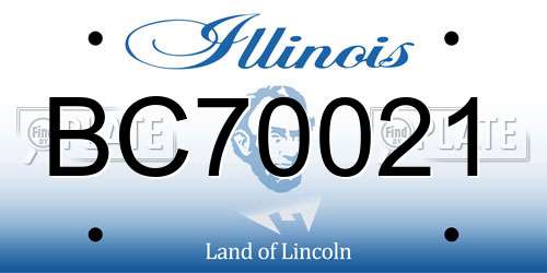 BC70021 Illinois License Plate