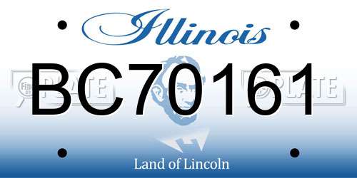 BC70161 Illinois License Plate