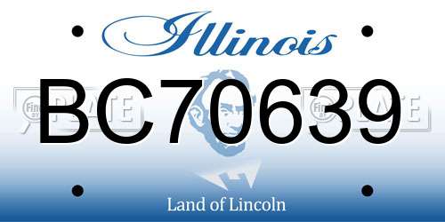 BC70639 Illinois License Plate