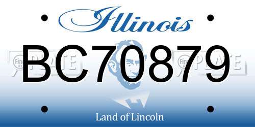BC70879 Illinois License Plate