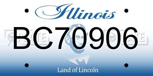 BC70906 Illinois License Plate