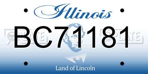 BC71181 Illinois License Plate