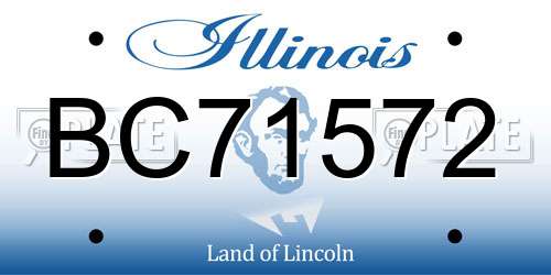 BC71572 Illinois License Plate