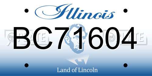 BC71604 Illinois License Plate