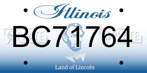 BC71764 Illinois License Plate