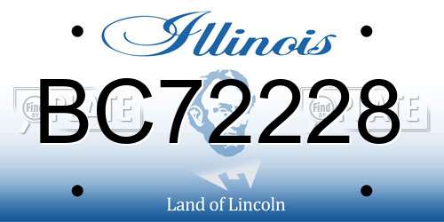 BC72228 Illinois License Plate