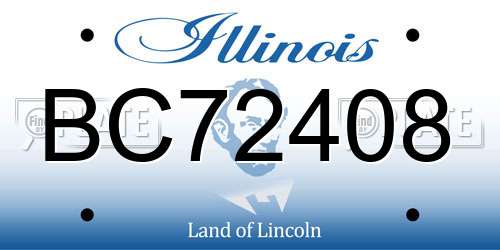 BC72408 Illinois License Plate