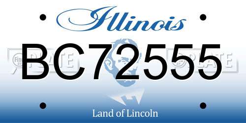 BC72555 Illinois License Plate
