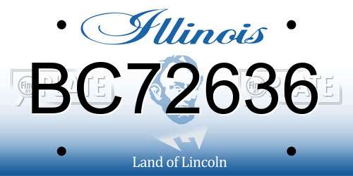 BC72636 Illinois License Plate