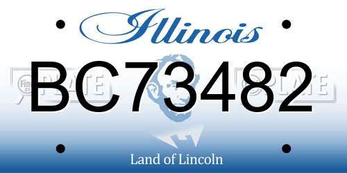 BC73482 Illinois License Plate