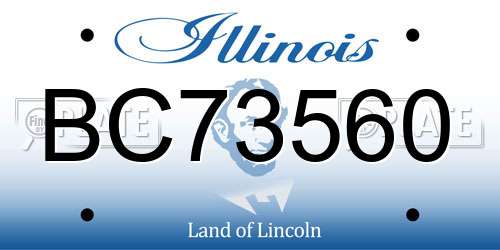 BC73560 Illinois License Plate