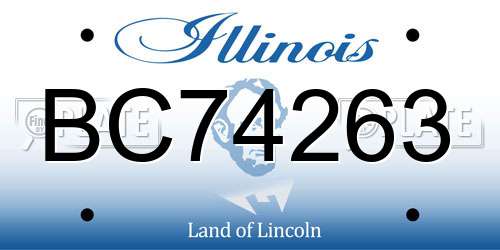 BC74263 Illinois License Plate