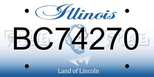 BC74270 Illinois License Plate