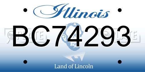BC74293 Illinois License Plate