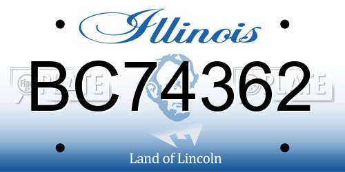 BC74362 Illinois License Plate