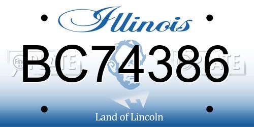 BC74386 Illinois License Plate