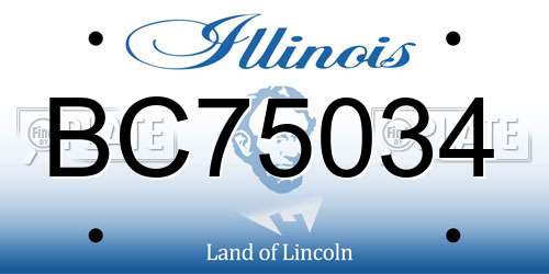 BC75034 Illinois License Plate