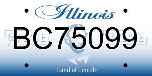 BC75099 Illinois License Plate