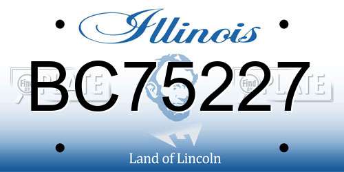 BC75227 Illinois License Plate